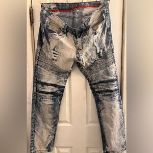 Stylish Blue and White Men's Jeans size 38